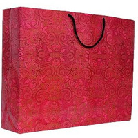 A&A Bags Paper Bag Laminated 13X17X 4-Inch With Floral Design (Multicolour) - Pack Of 10