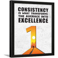 Chaka Chaundh - Consistency Is What Transforms The Average Into Excellence - (14 X 11 Inches) Student Inspirational Quotes Frame - Business, Office Quotes Motivational Quotes