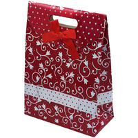 Ilife Gift Bags Paper Bags With Handles Bulk, Shopping Bags Retail Bags Paper Gift Bags (Maroon) 18.8 * 9 * 25.7 Cm - 12 Piece