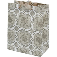 Ilife Gift Bags 12 Pcs Paper Bags With Handles Bulk, Shopping Bags Retail Bags Paper Gift Bags (Light Mehndi) 17.8 * 10.2 * 23Cm