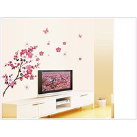 Indian Royals Modern Peach Blossom Tree Branches Wall Stickers For Living Room - Floral Flower Nature Design (60 Cm X 45 Cm)