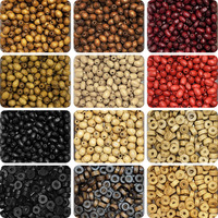 Indikonb Wooden Beads Combo Set | Premium Natural Wood Beads For Diy Crafts, Jewelry Making | Multi-Shape & Size Wooden Beads Set (Plain)