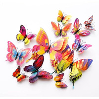 Jaamso Royals Multi 3D Magnet Butterfly Stickers For Wall, Butterfly Decoration Items, Self Adhesive Living Room Bedroom Kitchen Dcor Wall Sticker (Set Of 12)