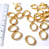 Get-Set-Go! Golden Color Oval Rings (200Pcs) Plastic Beads For Jewellery Making, Arts And Crafts Work, Necklace, Bracelet Earring Diy Kit (Oval Ring)