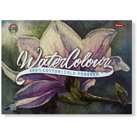 Anupam 100% Cotton Cold Pressed Watercolour Paper Pad  A3 Size  250 Gsm  Natural White  30 Pages  Smooth Texture For Watercolor, Gouache, Ink & Mixed Media