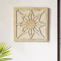 Exclusivelane Recycled Wooden Wall Dcor Hanging Items For Living Room | 'Blooming Wood' Handcrafted Wall Hangings For Home Decoration (12 Inch)