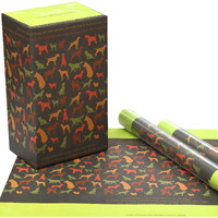 Evince 25 Gift Wrapping Paper Roll Sheets | Reversible Use With Solid Orange Floral Pattern Brown | 50 X 70 Cms Recyclable Wrapper | Birthday Anniversary Theme Christmas Diwali New Year Gifts