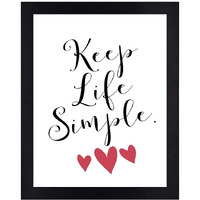 Interio Crafts Motivational Wall Decor Frame - Keep Life Simple Poster (Frame Size :13"X10" Inches,Synthetic Wood)