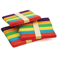 Rinkle Trendz Wooden Colored Ice Cream Sticks Ice Cream Crafts Sticks For School Projects - 100 Pcs (10X1Cm)