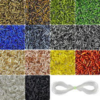 Indikonb Tube Beads Kit, Glass Bugle Seed Beads Small Craft Beads For Jewellery Diy Bracelet Necklaces Crafting Jewelry Making Supplies Set (5 Mm, Silverline) | Bugle - Silverline - 5 Mm |