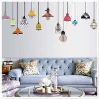Indian Royals Plastic Chandelier Wall Sticker, 90 Cmx 60 Cm, Multicolour