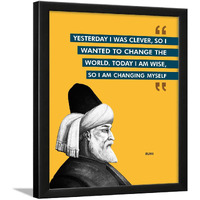 Chaka Chaundh  Rumi Frames - Rumi Quotes Poster - Motivational Quotes Frames - Poster With Frame - Rumi Quotes Wall Decor  Inspirational Quotes Wall Framed Posters - (13.6 X 10.6 Inches)