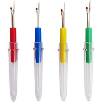 Rianz Seam Ripper 4Pcs Stitch Eraser Thread Cutter Small Clothes Tag Remover Seam Rippers For Sewing Crafting Thread Removing (Multi Color)