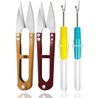 Rianz Pack Of 4 Sewing Tool Kit, Stitching Thread Unpicker, Seam Rippers For Sewing (2 Seam Ripper & 2 Thread Scissor)