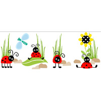 Dreamkraft Pvc Vinyl Decorative Ladybug Insect Wall Sticker (121 X 46 Cm)