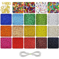 Indikonb Bead Jewellery Making Set For Craft | Includes Opaque Seed Beads, Spacers Round Heart Beads, Charms | Om Combo, Assorted