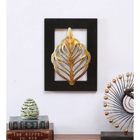 World Decor Wrought Iron Black & Gold Leaf Metal Decorative Wall Art Wall, Table Dcor,Decorative Item For, Home, Office, Hotel, Caf, Restaurant, Etc. (Size-12 * 1 * 12 In)