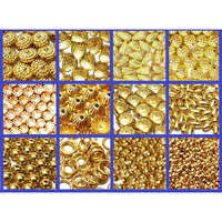 Gosetget! Assorted Golden Beads - 12 Shapes, Acrylic With High Sparkle - Pack Of 1000+ Pcs (Shapes)
