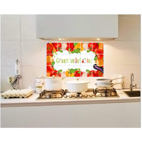 Jaamso Royals Fruits And Leave Design Oil Proof Decal Heat-Resistant Aluminum Foil Kitchen Tile Wall Sticker 29.52 X 17.71 Inches
