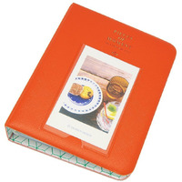64 Pockets Photo Album For Mini Fuji Instax Polaroid & Name Card Orange