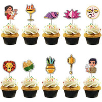 FestikoHappy Durga Puja 10 Pcs Decoration,Durga Puja Decoration Items,Decorative Items For Durga Puja,Navratri Festival Decoration,Puja Party Supplies 10 Pcs Cup Cake Toppers