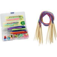 Jern Knitting Crochet Kit With Knitting Needles (Green, Large), Metal