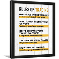 Chaka Chaundh - Rules Of Trading - Trading Quotes Wall Frames - Stock Market Quotes Wall Frames - Share Market Quotes Frames - (14 X 11 Inches) (Rules Of Trading - White)