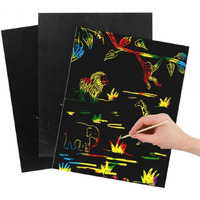 Blossombeauty Bag Art Paper Papers Black Scratch Graffiti Note Cardboard Books Magic Scratch Coloring Paper (10 Sheets)