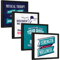 Chaka Chaundh - Physiotherapist Framed Quotes - Physical Therapy Framed Poster For Wall Decor - Set Of 4 Frames - 11 X 11 Inches