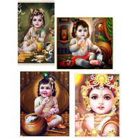 Sticker Yard Bal Krishna Posters Decor Kids Room Decor, Hall Decor, Kitchen Decor, Living Room Decor,Bedroom Decor Vinyl Wall Sticker,Multicolor (Standard Size -93X30Cm)