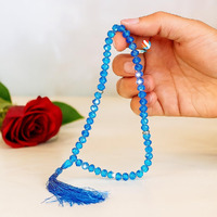 Eshcon Crystal 100 Beads Tasbeeh/Tasbih Dimond Cut Light Sky Blue Colour [Import Quality]