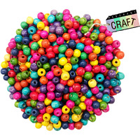 Resonant Craft 1000 Pcs Wooden Beads 10Mm Multicolor Glossy Wooden Beads For Hobby & Crafts, Diy And Necklace Garland Making