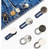 6 Pcs Extender Button Set, Adjustable Elastic Waist Extender Buttons, Invisible Collar Neck Extenders, No Sew Metal Collar Button Pregnancy Pant Extenders Elastic Spring Buttons For Jeans