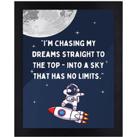 Interio Crafts Motivational Quotes Wall Frames - Chase Your Dreams Inspirational Quotes Wall Framed Poster For Study Room, Kids Room Or Office Room Wall Decor - Synthetic Wood - 13 X 10 Inches