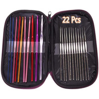 Tusmad Crochet Hooks Set Steel, Aluminium Crochet Hooks Knitting Needles Set Withergonomic Knitting Knit Needles, Weave Yarn Set Ultimate Sewing, Craft, Sweater, Woolen Cloth, Yarn, Thread Case (Multicolour) - 22 Piecesc