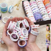 Crafty Cuddle Washi Tape Set Decorative Japanese Masking Paper Tape For Scrapbooking, Planners, Card/Gift Wrapping, Diy Decor And Craft Supplies Multicolor Printed Design - 30 Pcs, 4 Cm