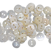 Embroiderymaterial Two Hole Round Mother Of Pearl Buttons For Embelishment, Sewing And Crafting (72 Pieces, Cream) (11-12Mm)