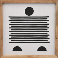 Raaghome Printed Contemporary Abstract Framed Wall Art, Wall Hanging For Modern Homes, (Cotton Slub, 18"X18") (Plane)