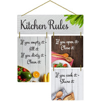 Dly Lifestyle Decorative Wall Art Mdf Wooden Hanger For Living Room | Kitchen Rules For Home | Bedroom | Home Decor | Office | Gift | Quotes Item | Wall Hanging For House Decoration | Wall Art