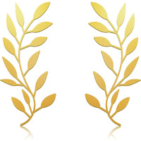 2 Pieces Metal Tree Leaf Wall Decor Vine Olive Branch Leaf Wall Art Wrought Iron Scroll Above The Bed, Living Room, Outdoor Decoration(Gold)