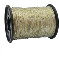 Embroiderymaterial 0.75 Mm Thick Shinning Twisted Metallic Zari Thread For Embroidery, Crochet, Craft, Jewellery Making, Hand Embroidery & Machine Embroidery (Olive & Silver, 450 Meters)