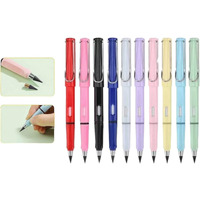 Caru Craft 12 Pcs Pen Shape Pencil Black Everlasting Pencil Inkless Eternal Portable Reusable Erasable Infinite Birthday Party Return Gift For Kids (Black Pencil)