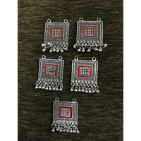 Sync Silver Long Buttons For Kurtis 4 Cm Buttons Clothes Beads Kurta Red Women Girl Metal Button Beads Long Hanging Latkan Sewing Dress Lehenga Tassel Decoration Fringe Fancy Stylish Diy Craft