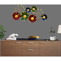 Rsn Metal Frame Wall Dcor Entrance, Wall Hanging For Living Room, Wrought Iron, Wall Art Decor Hanging For Home Decoration Living Room, Bedroom, Home, Office, Hotel - (Lxhxw) -(34X18X1) In - Multicolor
