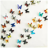 Jaamso Royals Pvc Vinyl Multicolor 3D Butterflies Home Dcor Wall Sticker 2 Combo Of 38 Piece