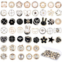 100 Sets Pearl Brooch Buttons, No Sew Instant Removable Reusable Cover Up Buttons Pins, Rhinestone Brooch Pins For Women Fashion, Replacement Safety Button For Clothing Shirt Dress Sweaters Coat Shawl