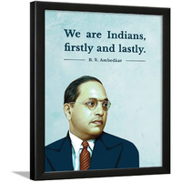 Chaka Chaundh - B. R. Ambedkar Motivational Leader Quotes Composite Wood Wall Framed Posters Frames For Office, Student And Study Room - Photos With Quotes - (34Cm X 27Cm X 4Cm , Multicolour)