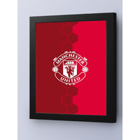 Interiocrafts Engineered Wood Manchester United Poster With Frame, Black, Abstract, Standard(13X10 Inches)