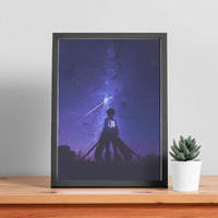 Soulabiti Presents The Attack On Titan Anime Poster Eren Yeager Framed Art Black 1 Inch Frame With Plexi-Glass (12 Inches X 9 Inches) Attack On Titan Merch E-17