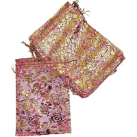 Divyana 8X12 Cms (Pack Of 25 Pcs) Multicolored Return Gift Favors Organza Bags Shagun Potli Bags Wedding Party Favors Jewellery Packing Pouch Dry Fruit Pouch